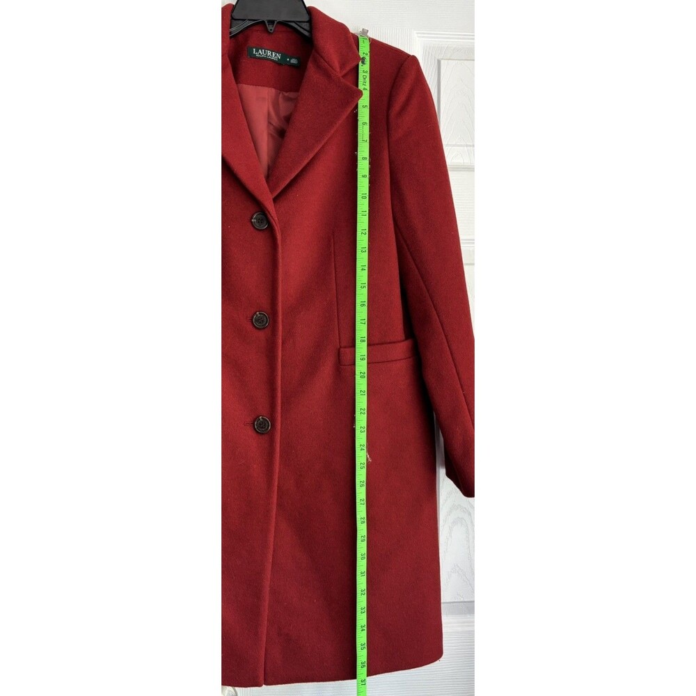 Lauren Ralph Lauren Women's Wool Blend Coat Fully Lined Sienna Red Color Size 8 - Picture 12 of 14